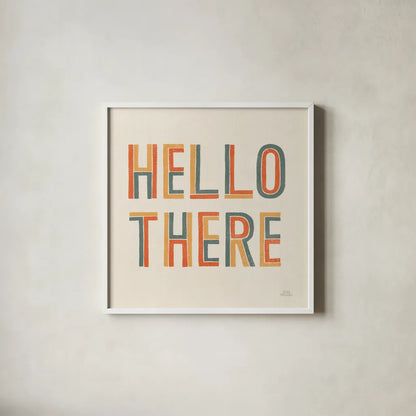 Retro Words III by Laura Marshall. Shown in a crisp white glass frame for a clean and minimalist style. Available as an archival giclee rolled canvas, fine art paper, or poster print. SKU 61555a.