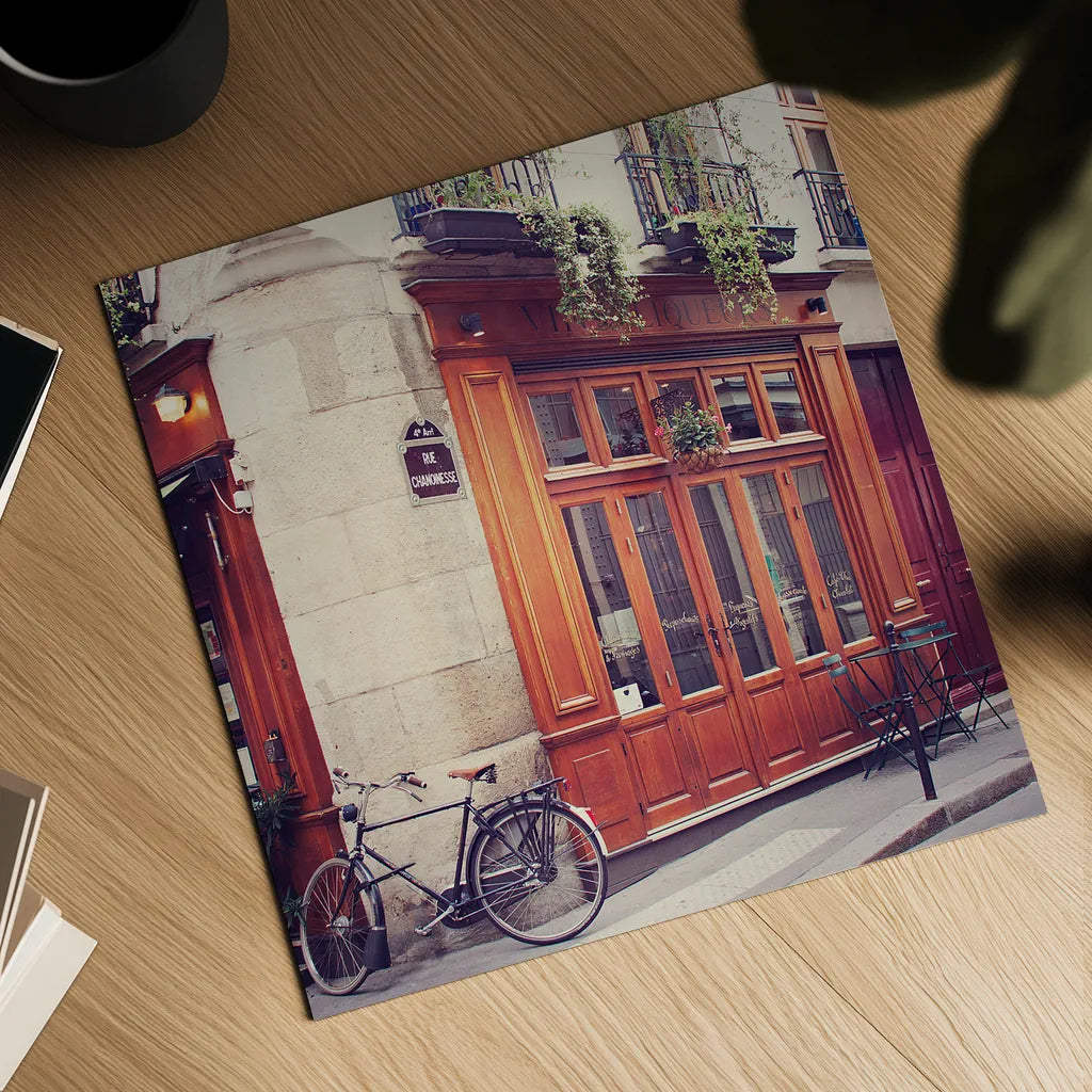 Rue Chanoinesse by Laura Marshall. Shown as a detailed flat fine art print, highlighting archival giclee quality. Available as an archival giclee rolled canvas, fine art paper, or poster print. SKU 21920a.