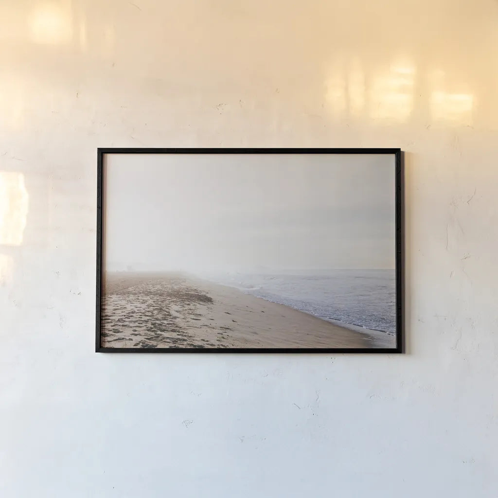 Santa Monica Beach II by Laura Marshall. shown as a paper print in a black flame. Available as a archival giclee rolled canvas, fine art paper, or poster print. SKU 81303i.
