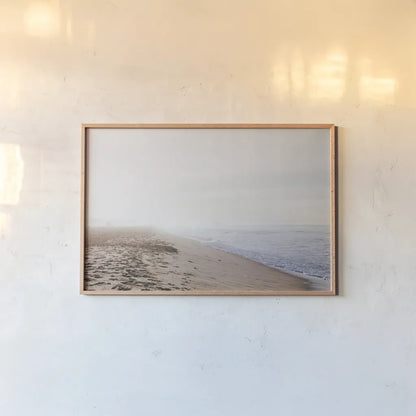 Santa Monica Beach II by Laura Marshall. shown as a paper print in a natural frame. Available as a archival giclee rolled canvas, fine art paper, or poster print. SKU 81303i.
