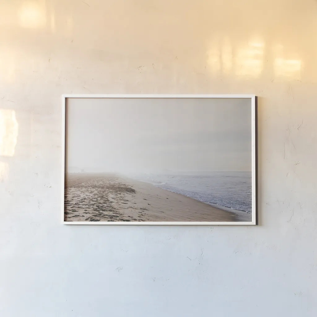 Santa Monica Beach II by Laura Marshall. shown as a paper print in a white frame. Available as a archival giclee rolled canvas, fine art paper, or poster print. SKU 81303i.