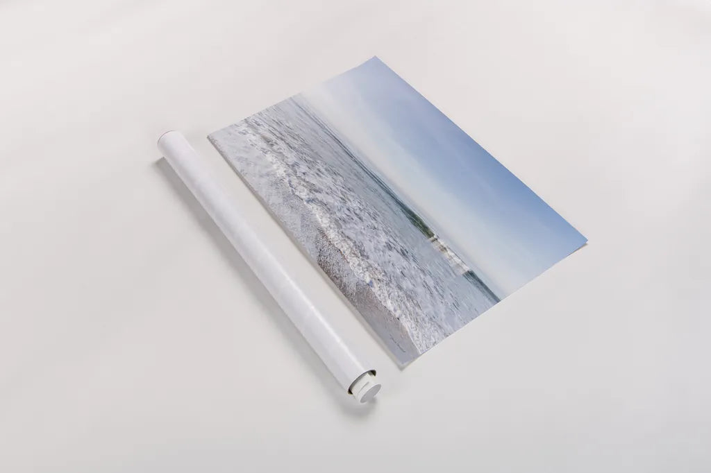 Santa Monica Beach III by Laura Marshall. shown as a rolled paper print. Available as archival giclee rolled canvas, fine art paper, or poster print. SKU 81304i.