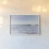 Santa Monica Beach III by Laura Marshall. shown as a paper print in a white frame. Available as a archival giclee rolled canvas, fine art paper, or poster print. SKU 81304i.