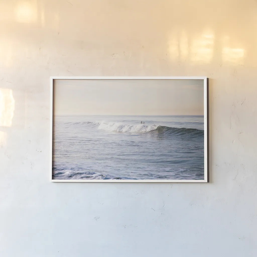 Santa Monica Beach IV by Laura Marshall. shown as a paper print in a white frame. Available as a archival giclee rolled canvas, fine art paper, or poster print. SKU 81305i.