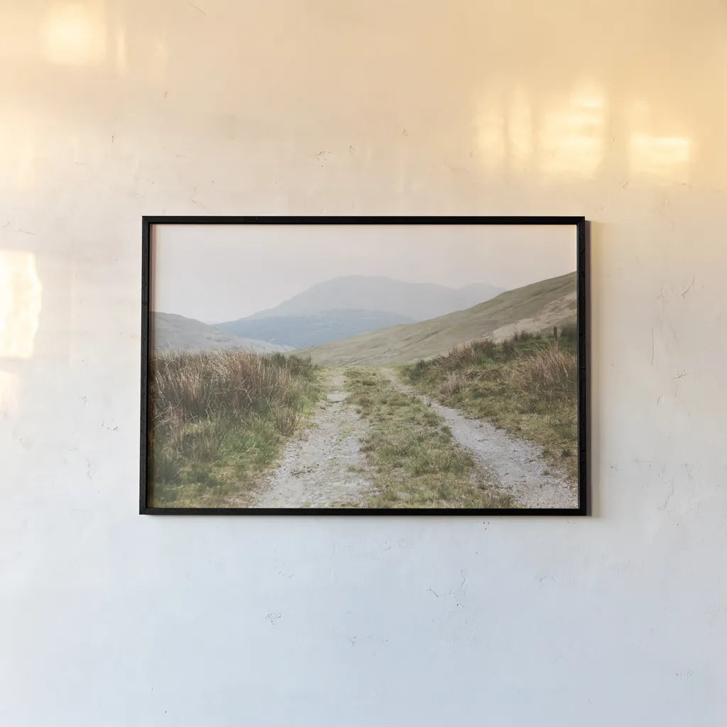 Scottish Highlands I by Laura Marshall. shown as a paper print in a black flame. Available as a archival giclee rolled canvas, fine art paper, or poster print. SKU 63275i.