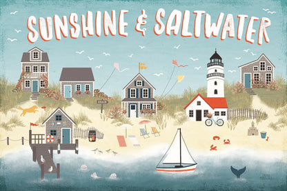 Seaside Village I by Laura Marshall. SKU 51991i. Archival Giclee Fine art print for wall decor.