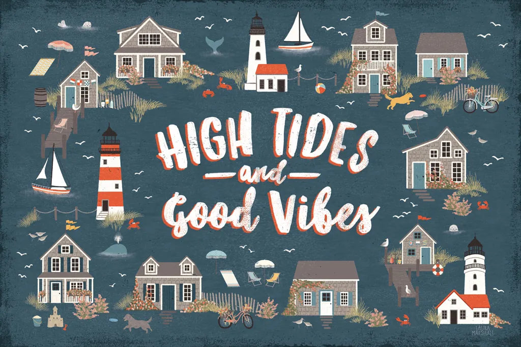 Seaside Village IV by Laura Marshall. SKU 51994i. Archival Giclee Fine art print for wall decor.