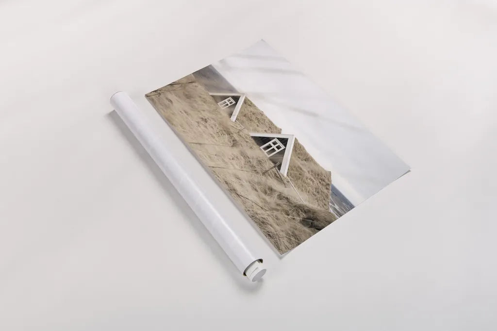 Selid Turf Houses by Laura Marshall. shown as a rolled paper print. Available as archival giclee rolled canvas, fine art paper, or poster print. SKU 69906i.