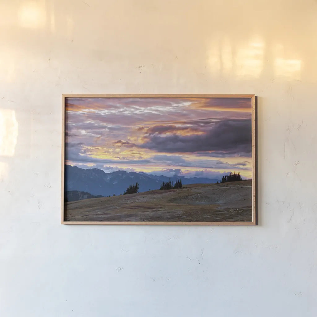 September Skies I by Laura Marshall. shown as a paper print in a natural frame. Available as a archival giclee rolled canvas, fine art paper, or poster print. SKU 42979i.