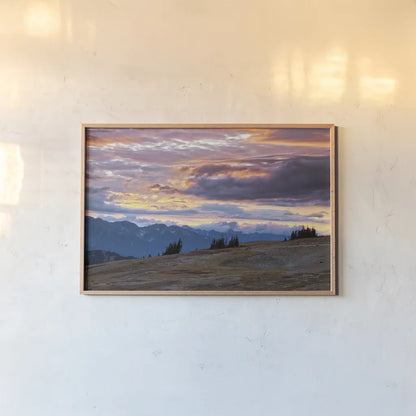 September Skies I by Laura Marshall. shown as a paper print in a natural frame. Available as a archival giclee rolled canvas, fine art paper, or poster print. SKU 42979i.