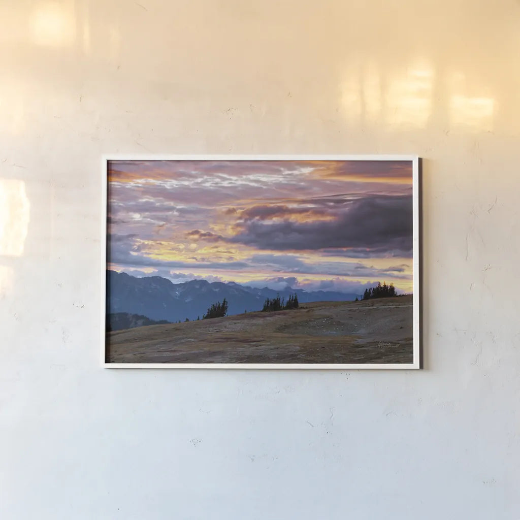 September Skies I by Laura Marshall. shown as a paper print in a white frame. Available as a archival giclee rolled canvas, fine art paper, or poster print. SKU 42979i.