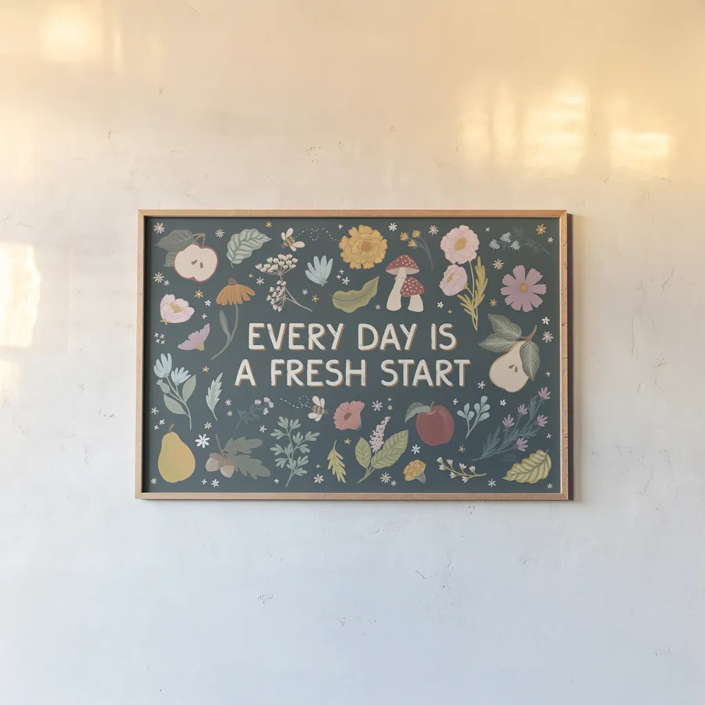 September Sweetness I Dark by Laura Marshall. shown as a paper print in a natural frame. Available as a archival giclee rolled canvas, fine art paper, or poster print. SKU 69618i.