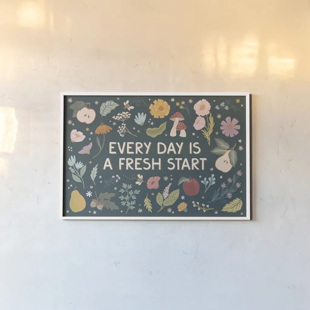 September Sweetness I Dark by Laura Marshall. shown as a paper print in a white frame. Available as a archival giclee rolled canvas, fine art paper, or poster print. SKU 69618i.