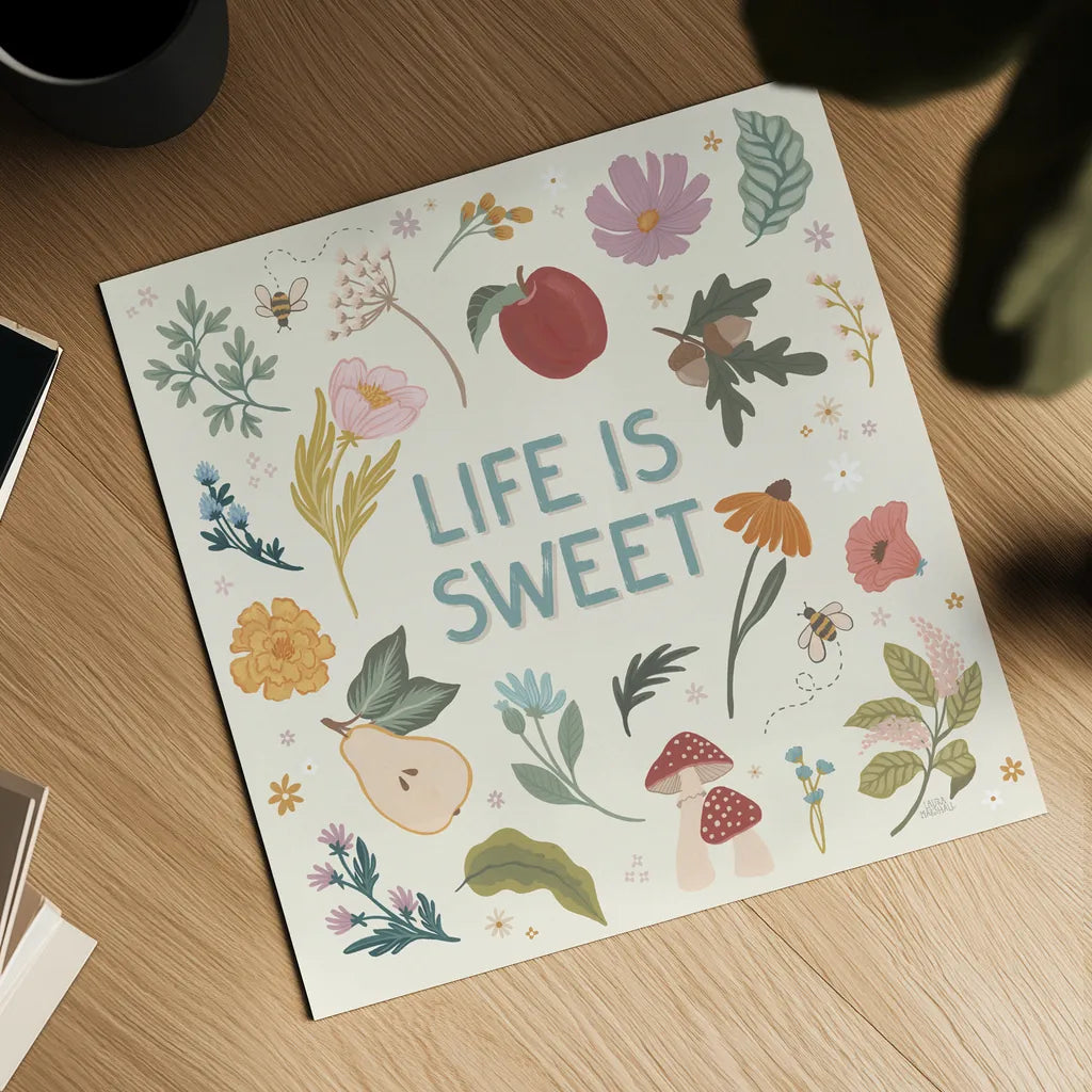 September Sweetness II by Laura Marshall. Shown as a detailed flat fine art print, highlighting archival giclee quality. Available as an archival giclee rolled canvas, fine art paper, or poster print. SKU 69610a.