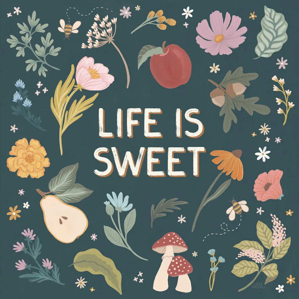 September Sweetness II Dark by Laura Marshall. SKU 69619a. Archival Giclee Fine art print for wall decor.