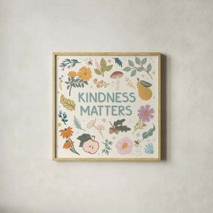 September Sweetness III by Laura Marshall. Shown in a natural wood glass frame for a timeless modern aesthetic. Available as an archival giclee rolled canvas, fine art paper, or poster print. SKU 69611a.