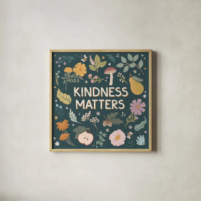 September Sweetness III Dark by Laura Marshall. Shown in a natural wood glass frame for a timeless modern aesthetic. Available as an archival giclee rolled canvas, fine art paper, or poster print. SKU 69620a.