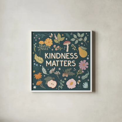 September Sweetness III Dark by Laura Marshall. Shown in a crisp white glass frame for a clean and minimalist style. Available as an archival giclee rolled canvas, fine art paper, or poster print. SKU 69620a.