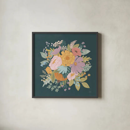 September Sweetness VI by Laura Marshall. Shown in a sleek black glass frame for a contemporary gallery look. Available as an archival giclee rolled canvas, fine art paper, or poster print. SKU 69614a.