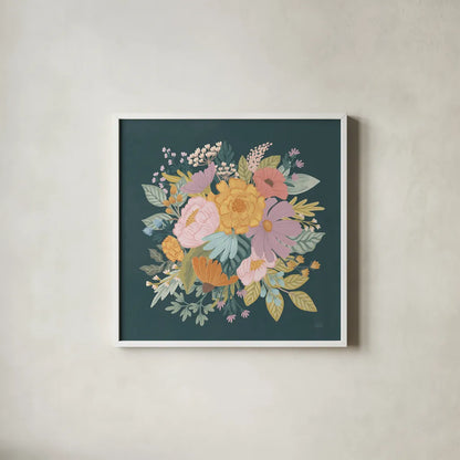 September Sweetness VI by Laura Marshall. Shown in a crisp white glass frame for a clean and minimalist style. Available as an archival giclee rolled canvas, fine art paper, or poster print. SKU 69614a.