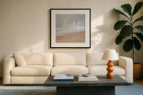 Serene Sea I by Laura Marshall. Displayed in a glass frame with matte in a clean modern living room. Available as an archival giclee rolled canvas, fine art paper, or poster print. SKU 39639a.