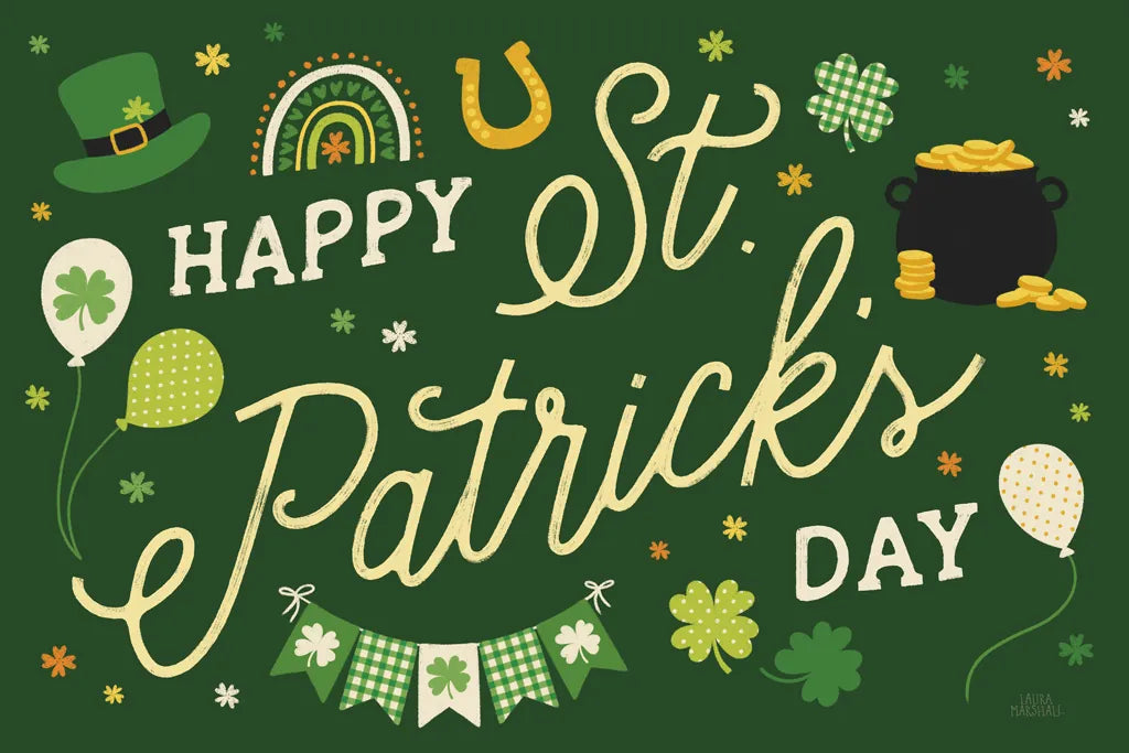 Shamrock Wishes I by Laura Marshall. SKU 83885i. Archival Giclee Fine art print for wall decor.