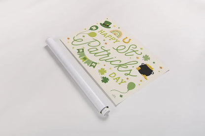 Shamrock Wishes I Light by Laura Marshall. shown as a rolled paper print. Available as archival giclee rolled canvas, fine art paper, or poster print. SKU 83888i.