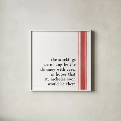 Simple Christmas II by Laura Marshall. Shown in a crisp white glass frame for a clean and minimalist style. Available as an archival giclee rolled canvas, fine art paper, or poster print. SKU 59894a.