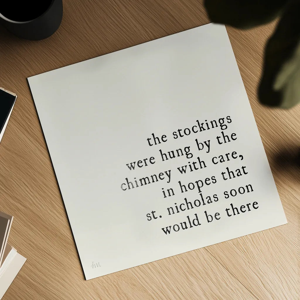 Simple Christmas II Cream by Laura Marshall. Shown as a detailed flat fine art print, highlighting archival giclee quality. Available as an archival giclee rolled canvas, fine art paper, or poster print. SKU 60042a.