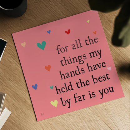 Simple Romance II Colorful by Laura Marshall. Shown as a detailed flat fine art print, highlighting archival giclee quality. Available as an archival giclee rolled canvas, fine art paper, or poster print. SKU 77935a.