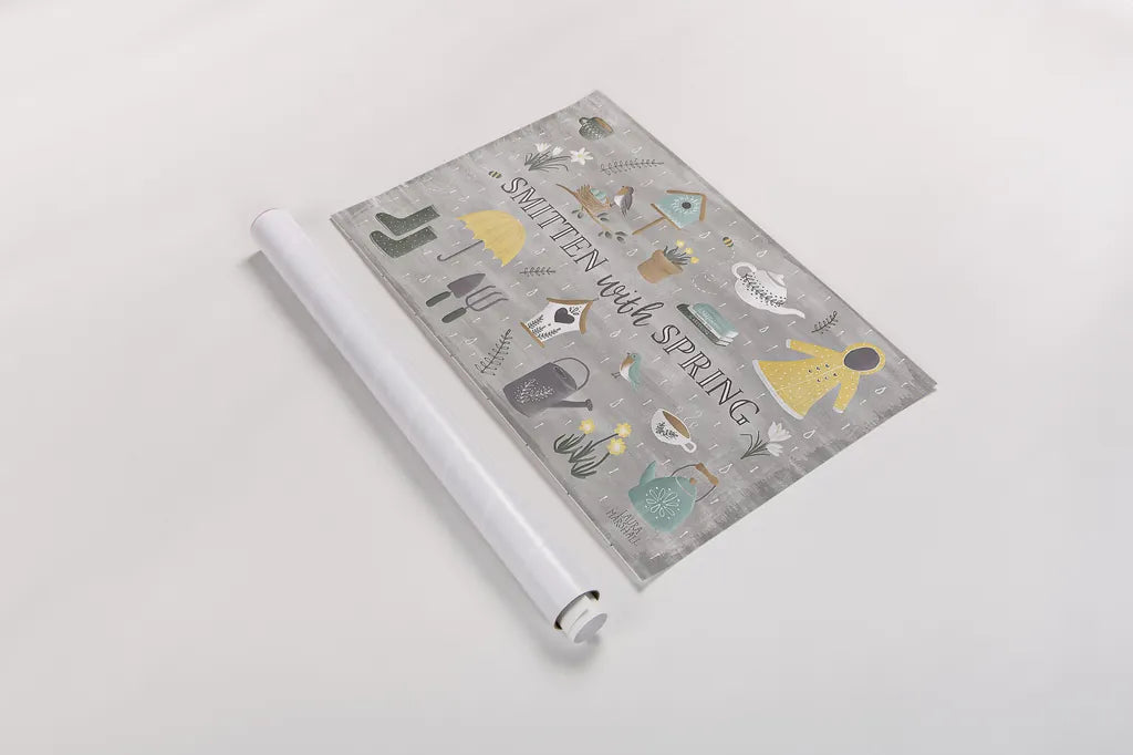 Smitten With Spring III by Laura Marshall. shown as a rolled paper print. Available as archival giclee rolled canvas, fine art paper, or poster print. SKU 30827i.