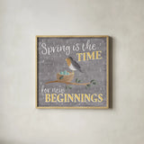 Smitten With Spring V by Laura Marshall. Shown in a natural wood glass frame for a timeless modern aesthetic. Available as an archival giclee rolled canvas, fine art paper, or poster print. SKU 30829a.