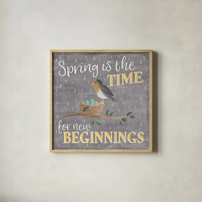 Smitten With Spring V by Laura Marshall. Shown in a natural wood glass frame for a timeless modern aesthetic. Available as an archival giclee rolled canvas, fine art paper, or poster print. SKU 30829a.