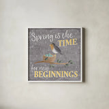 Smitten With Spring V by Laura Marshall. Shown in a crisp white glass frame for a clean and minimalist style. Available as an archival giclee rolled canvas, fine art paper, or poster print. SKU 30829a.