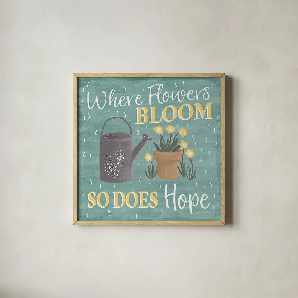 Smitten With Spring VI by Laura Marshall. Shown in a natural wood glass frame for a timeless modern aesthetic. Available as an archival giclee rolled canvas, fine art paper, or poster print. SKU 30830a.