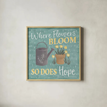 Smitten With Spring VI by Laura Marshall. Shown in a natural wood glass frame for a timeless modern aesthetic. Available as an archival giclee rolled canvas, fine art paper, or poster print. SKU 30830a.