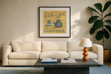 Smitten With Spring VII by Laura Marshall. Displayed in a glass frame with matte in a clean modern living room. Available as an archival giclee rolled canvas, fine art paper, or poster print. SKU 30831a.