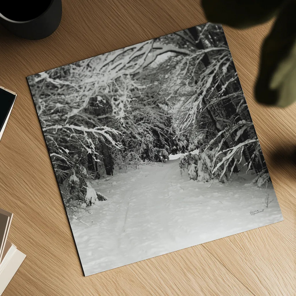 Snowed In by Laura Marshall. Shown as a detailed flat fine art print, highlighting archival giclee quality. Available as an archival giclee rolled canvas, fine art paper, or poster print. SKU 34168a.