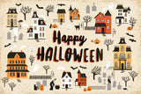 Spooky Village I Cream by Laura Marshall. SKU 48103i. Archival Giclee Fine art print for wall decor.