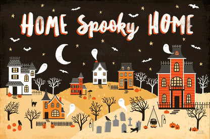 Spooky Village II by Laura Marshall. SKU 48105i. Archival Giclee Fine art print for wall decor.