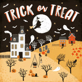 Spooky Village III by Laura Marshall. SKU 48106a. Archival Giclee Fine art print for wall decor.