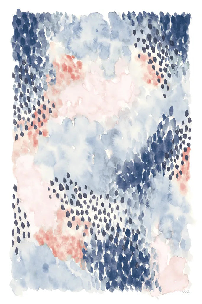 Spring Blooms I Blue by Laura Marshall. SKU 54047h. Archival Giclee Fine art print for wall decor.