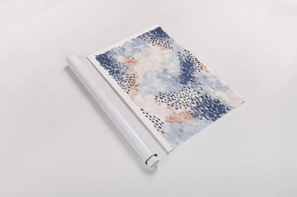 Spring Blooms I Blue by Laura Marshall. shown as a rolled paper print. Available as archival giclee rolled canvas, fine art paper, or poster print. SKU 54047h.