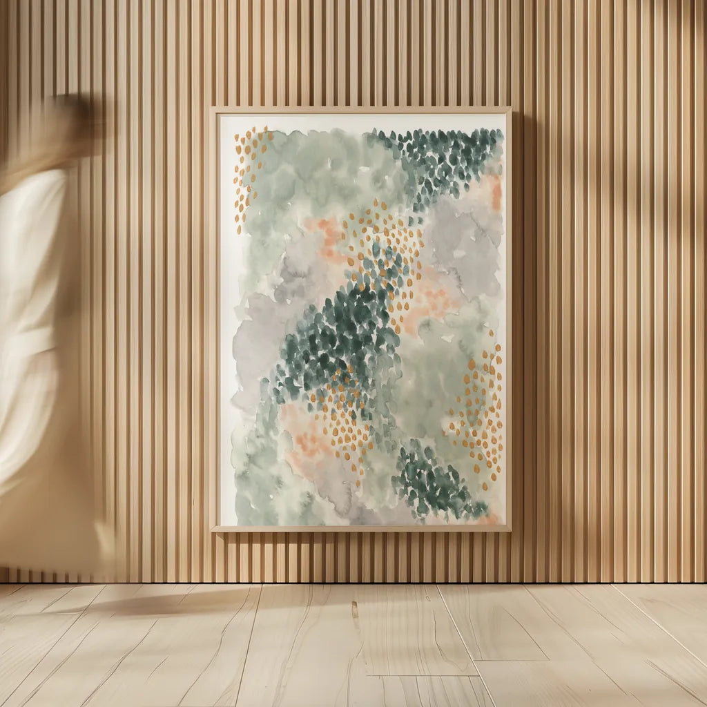 Spring Blooms II by Laura Marshall. shown as over sized large wall art. Available as an archival giclee rolled canvas, fine art paper, or poster print. SKU 51632h.