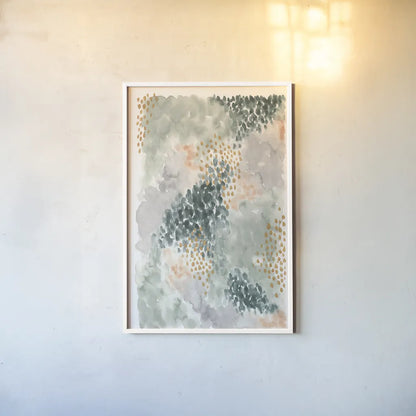 Spring Blooms II by Laura Marshall. shown as a paper print in a white frame. Available as a archival giclee rolled canvas, fine art paper, or poster print. SKU 51632h.