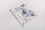 Spring Blooms II Blue by Laura Marshall. shown as a rolled paper print. Available as archival giclee rolled canvas, fine art paper, or poster print. SKU 54048h.
