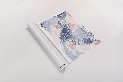 Spring Blooms II Blue by Laura Marshall. shown as a rolled paper print. Available as archival giclee rolled canvas, fine art paper, or poster print. SKU 54048h.