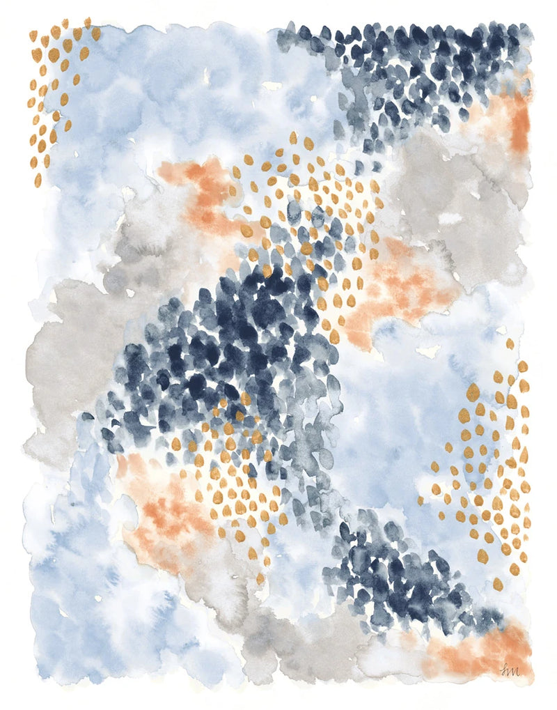 Spring Blooms II Navy by Laura Marshall