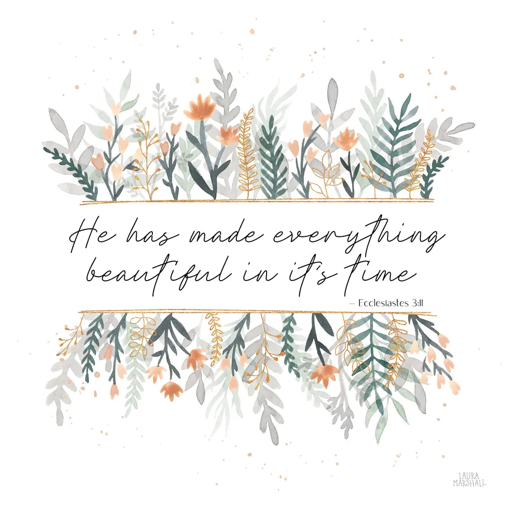 Spring Blooms III Faith by Laura Marshall. SKU 99034a. Archival Giclee Fine art print for wall decor.