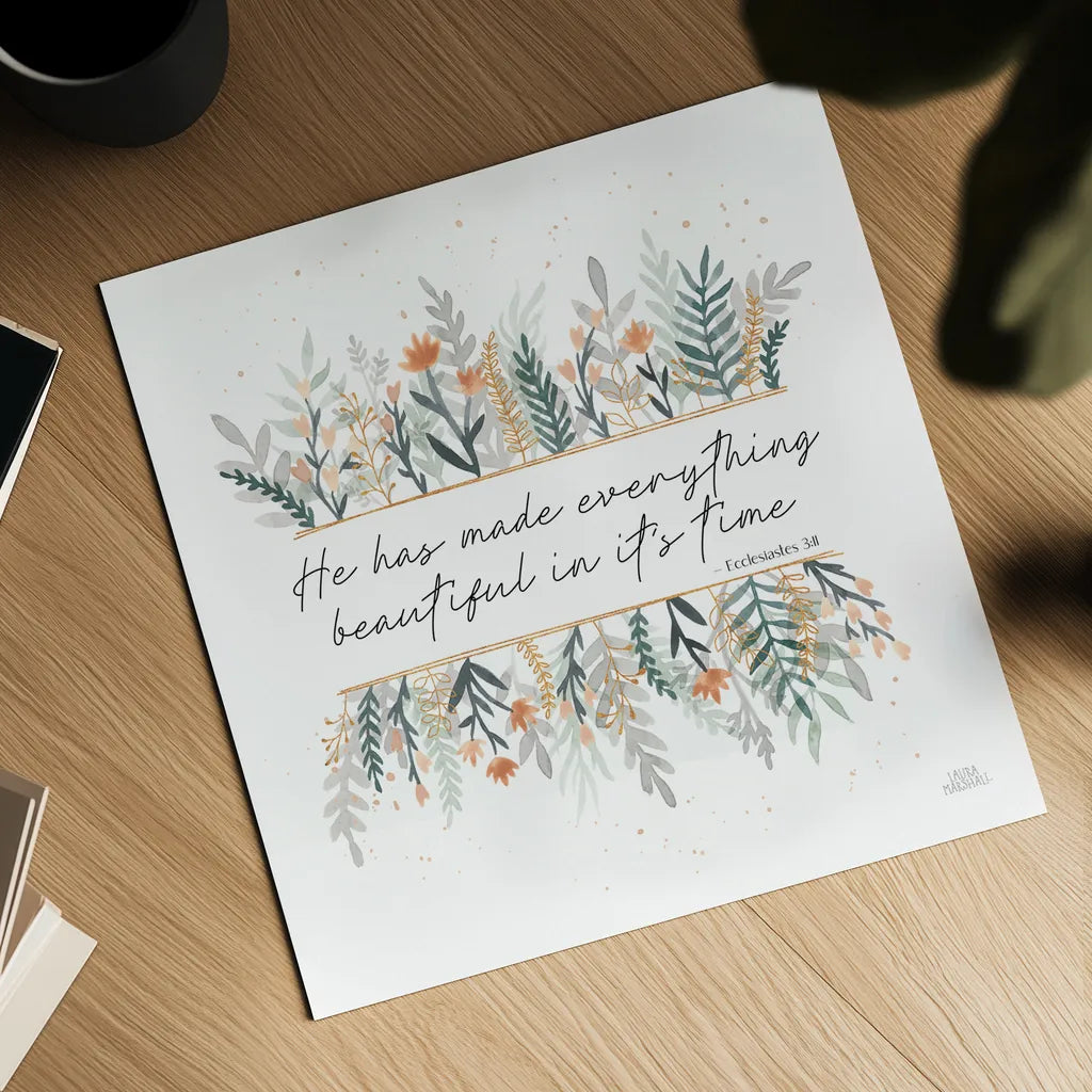 Spring Blooms III Faith by Laura Marshall. Shown as a detailed flat fine art print, highlighting archival giclee quality. Available as an archival giclee rolled canvas, fine art paper, or poster print. SKU 99034a.